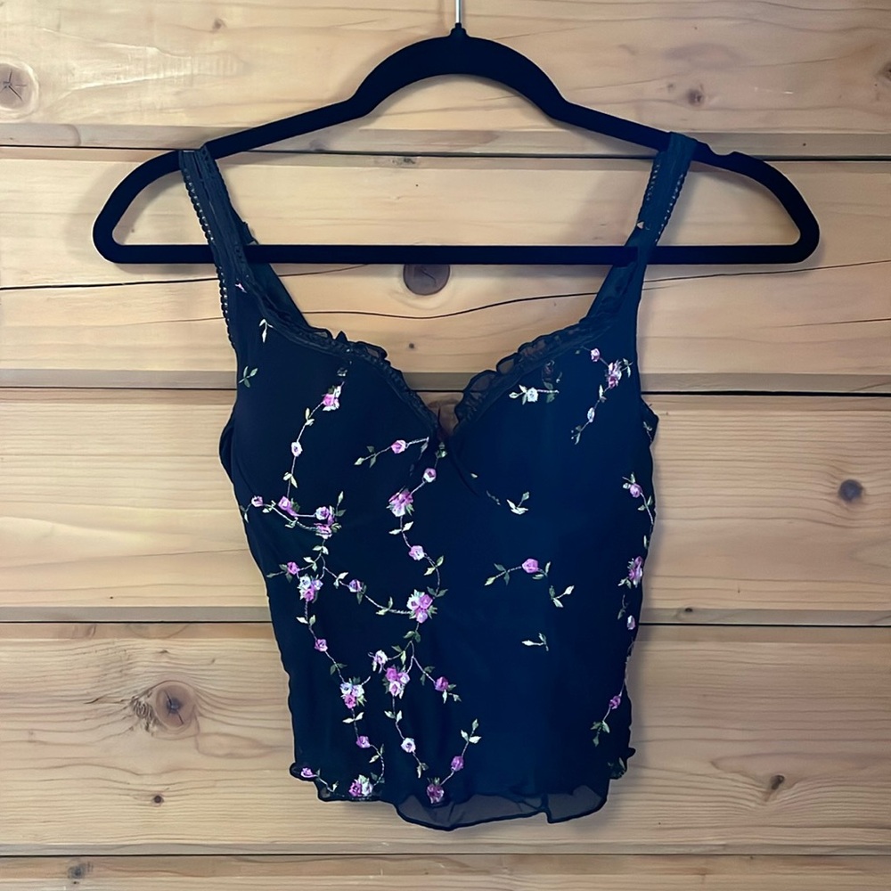 Vintage Embroidered Lingerie Top